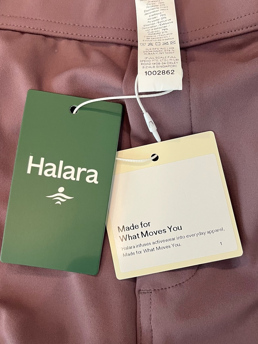 Halara High Rise Wide Leg Pull-On Work Pants Mauve Stretch Business Casual M New - Picture 6 of 7